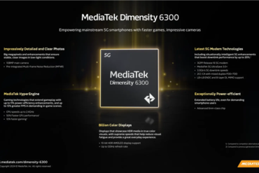 MediaTek Launches Dimensity 6300: clocked at 2.4GHz and supports up to 100mp