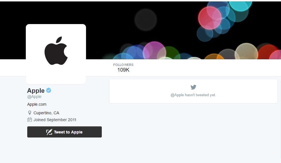 Apple Twitter account