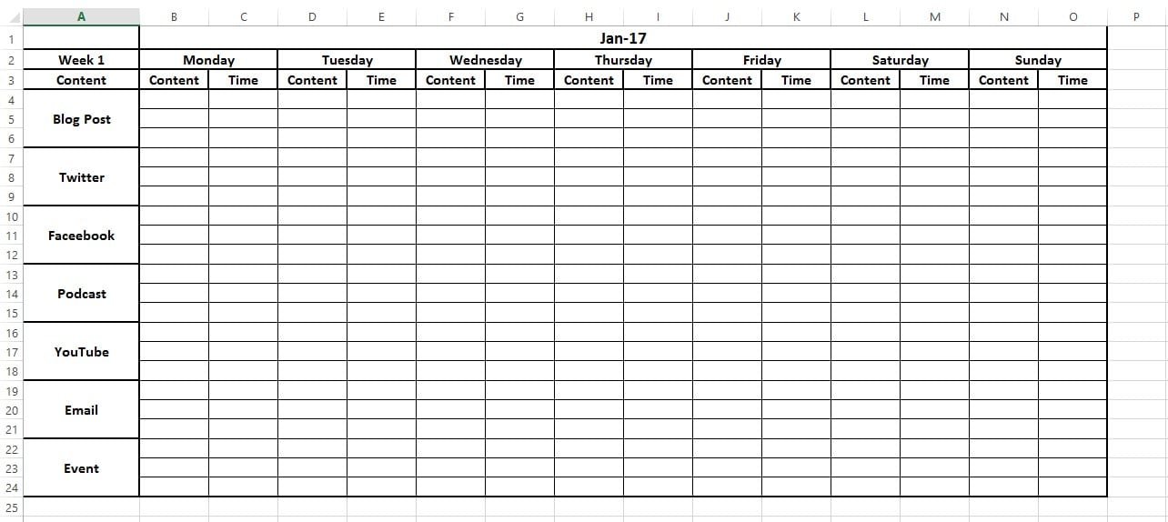 content calendar 2017