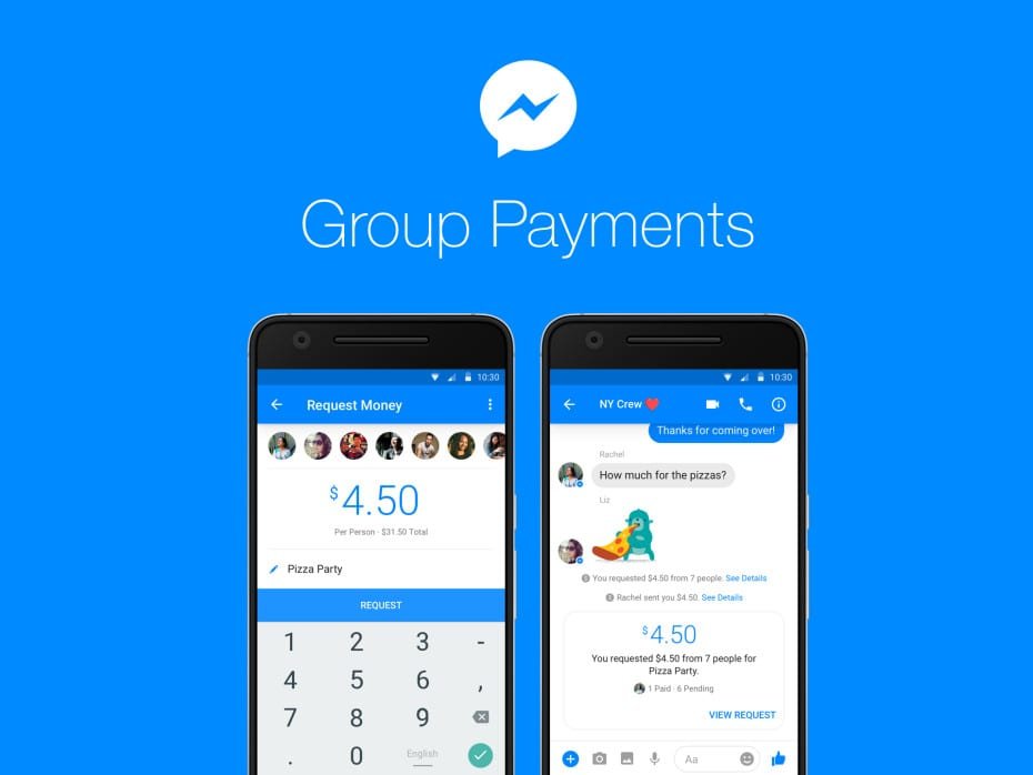 Facebook Messenger App - Group Payments Now Easier To Transfer