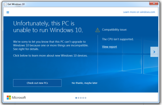 Microsoft Windows 10 New Version Is Not Supported In Some PCs ...