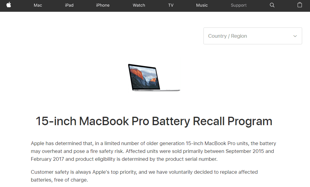 Apple Recalls 15inch MacBook Pro Battery Due To Fire Risk Research