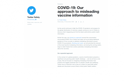 Twitter response COVID vaccine