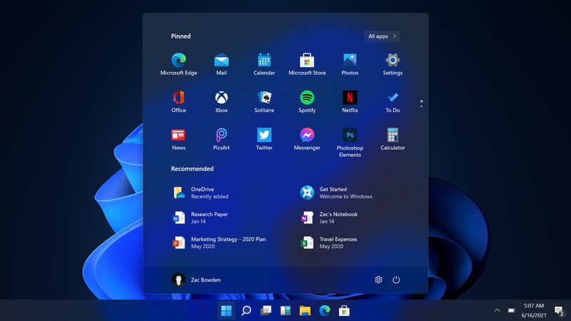 Start menu Windows 11