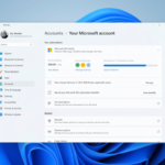 Microsoft account settings page