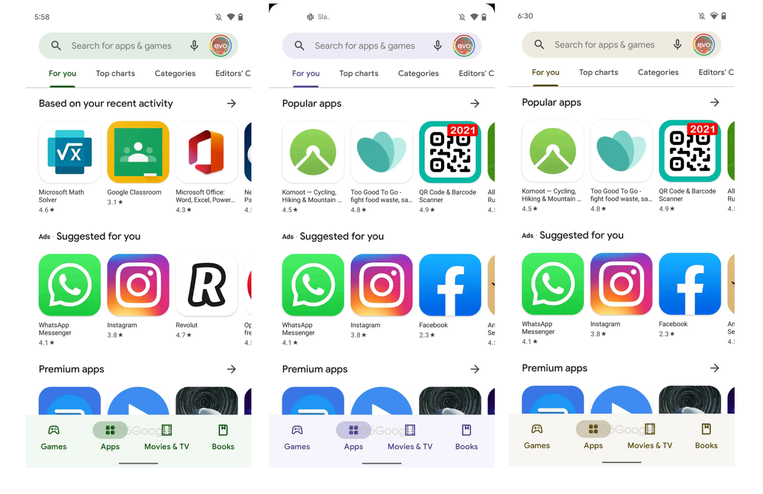 Google Starts Rolling Out Play Store Material You Redesign – Research ...